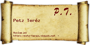 Petz Teréz névjegykártya